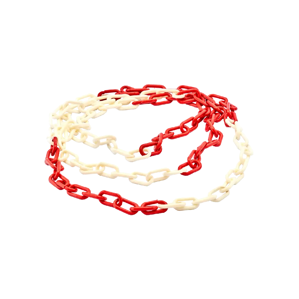[BN-1802] plas.zəncir qırmızı/ağ  8mm